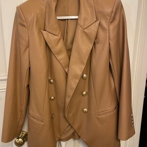 Express Tan Double-Breasted Women's Blazer